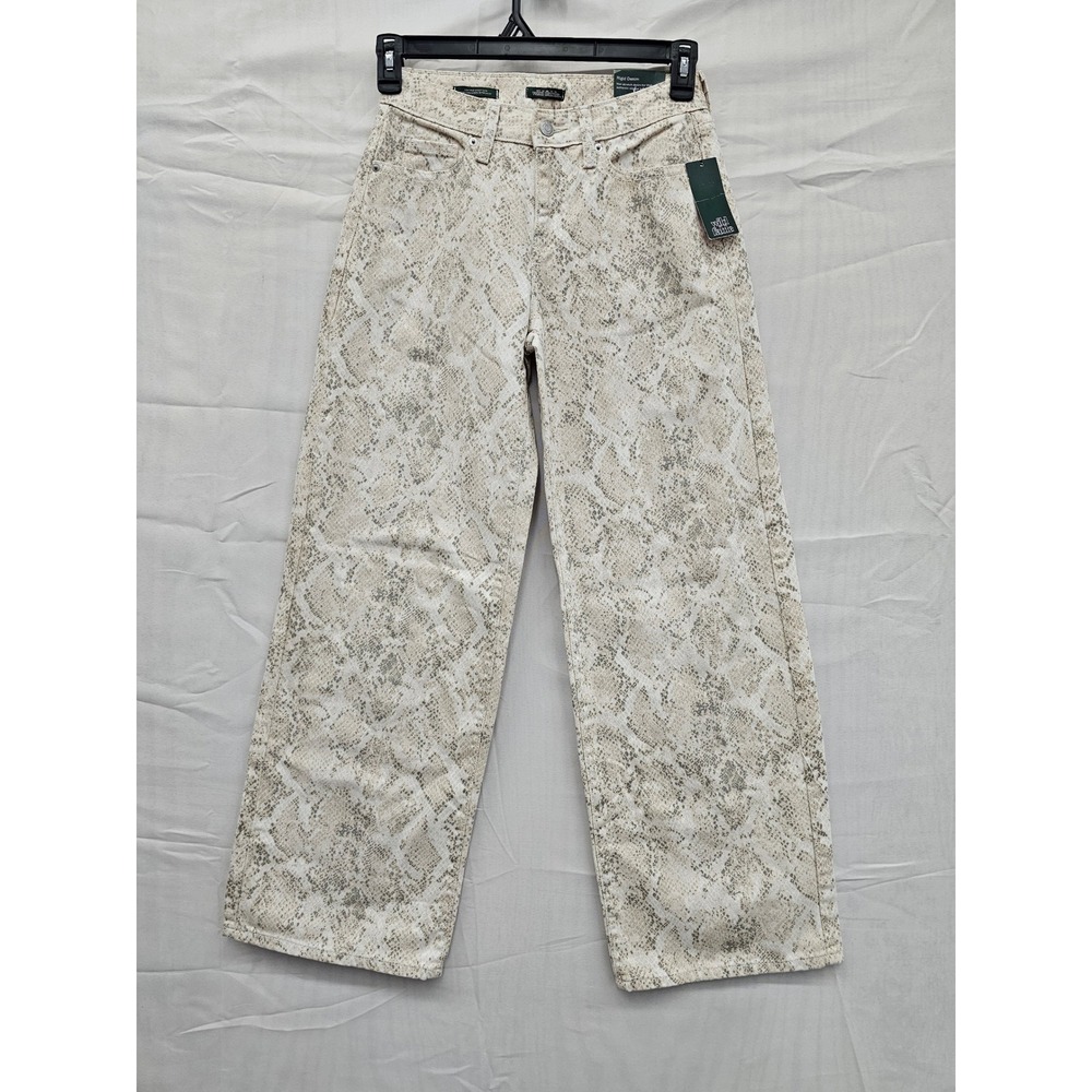 Wild Fable Low-Rise Baggy Jeans Snakeskin Print Rigid Denim Wide Leg Size 0 31" - Picture 1 of 7
